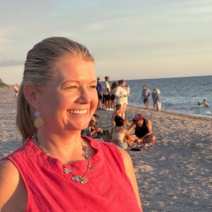 Personal Travel Planner on Florida Beach during golden hour