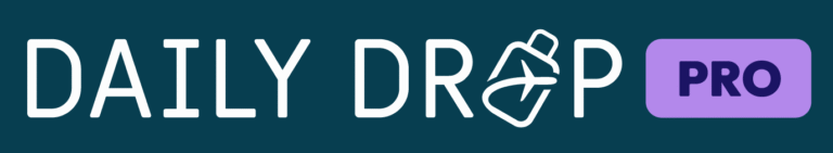 Daily Drop Pro Logo in white letters with dark blue background